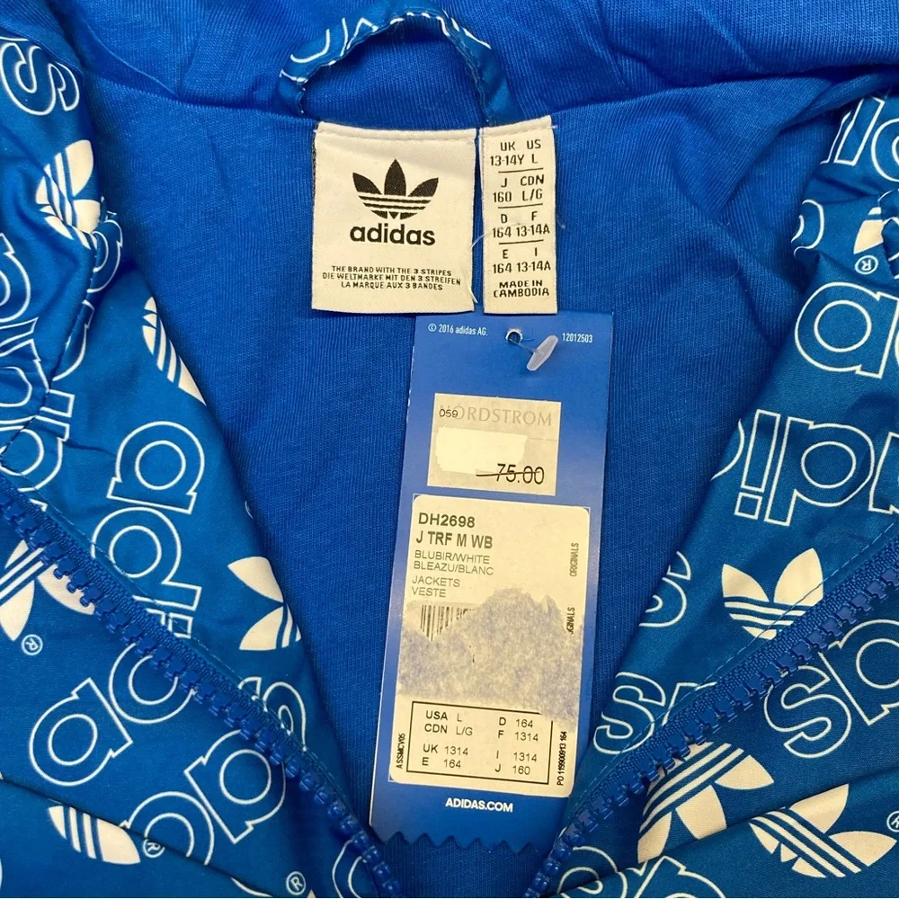 ADIDAS 💙 Trefoil Logo Hooded Windbreaker - Picture 8 of 9